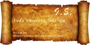 Ivánkovits Sára névjegykártya