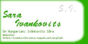 sara ivankovits business card
